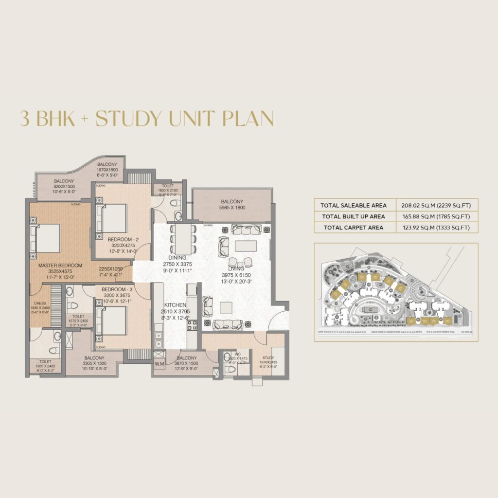 Eternia 3BHK+Study